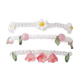 3 Stück 3 Farben Acryl-Charm-Armband-Sets für Frauen&nbsp;X1-BJEW-TA00577-02
