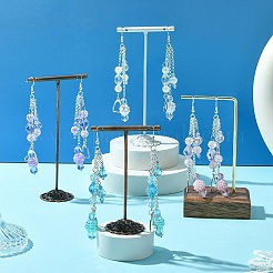 Серьги-подвески в форме сердечек из латуни EJEW-FS00041