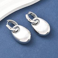 Boucles d'oreilles créoles ovales en laiton pour femme&nbsp;EJEW-U057-06A-02P