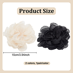 2 пара двухцветных обувных пряжек-зажимов из сплава&nbsp;DIY-GO0003-51B