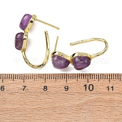 Valentinstag-Herzohrstecker aus natürlichem Amethyst&nbsp;EJEW-T053-01G-09