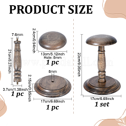 Porte-chapeau en forme de dôme en bois&nbsp;AJEW-WH0609-778B