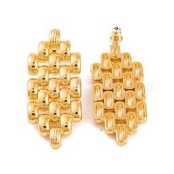 Aretes de latón hexagonales huecos para mujer&nbsp;EJEW-G391-12G