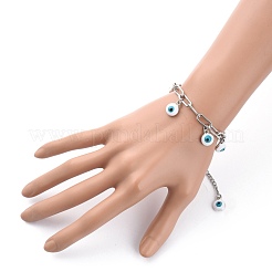 Braccialetti di fascino dello smalto della lega del malocchio&nbsp;BJEW-JB05443-03