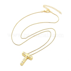 Colliers à chaîne en forme de boîte avec pendentif en forme de lettre en laiton et en plastique pour femmes&nbsp;LS-NJEW-U017-01G-20