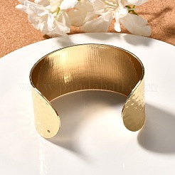 Широкие открытые браслеты-манжеты из нержавеющей стали 304 для женщин&nbsp;BJEW-Z067-01G-01