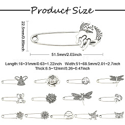 26шт брошь из античного серебряного сплава в 13 стилях&nbsp;JEWB-CJ0001-89