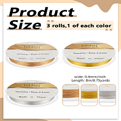 3 рулон 3 цвета круглой медной проволоки&nbsp;CWIR-LP0001-06C