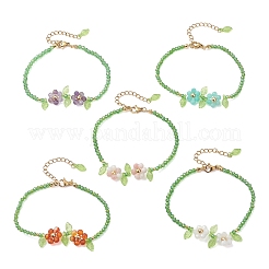 Браслеты из натуральных драгоценных камней и стеклянных бусин для женщин&nbsp;BJEW-JB13426