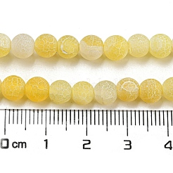 天然石クラック瑪瑙ビーズ連売り  染め  ラウンド  グレードA  ゴールド  6mm  穴：1mm  約63個/連  14インチ&nbsp;G-G055-6mm-6