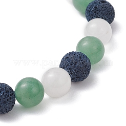 Эластичные браслеты из натуральных смешанных драгоценных камней для мужчин и женщин BJEW-JB12492