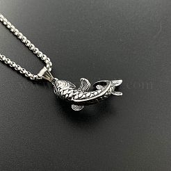 Стильное ожерелье с подвеской в виде рыбы из нержавеющей стали 304 для мужчин ZT2227