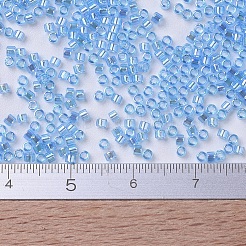 MIYUKIデリカビーズ小  シリンダー  日本製シードビーズ  15/0  （dbs0176)トランスペアレントアクアアブ  1.1x1.3mm  穴：0.7mm  約3500個/10g&nbsp;X-SEED-J020-DBS0176