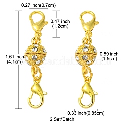 Сплава кристалла горный хрусталь магнитные застежки ALRI-YW0001-11G