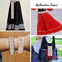 Вышивка полиэфирными лентами в этническом стиле OCOR-WH0079-25C