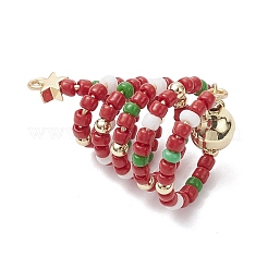 3 шт. большие подвески на елку из двухцветного стеклянного бисера PALLOY-TA00330