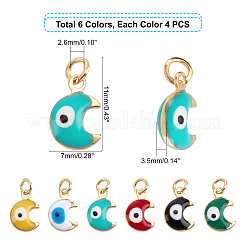 24шт 6 цвета латунные эмалевые подвески&nbsp;KK-PH0001-85