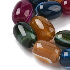 Нити бусин из натурального полосатого агата/полосатого агата (окрашенного и нагретого)&nbsp;G-H324-01E