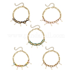 Bracelets à breloques en perles de culture d'eau douce naturelles&nbsp;BJEW-JB13596