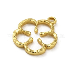 304ステンレスペンダント  中空の花のチャーム  18KGP本金メッキ  25.5x22x7mm  穴：2.7mm&nbsp;STAS-Q322-02G-01