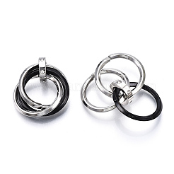 Ionenplattierung (IP) 201 Edelstahl ineinandergreifende Ringanhänger&nbsp;LS-STAS-N099-01B