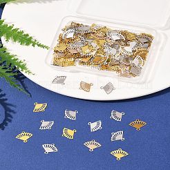 200 шт. 5-цветные латунные подвески-соединители с лазерной резкой&nbsp;KK-FS0001-71