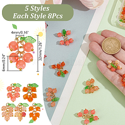 10 шт. 5 стиля подвески из натурального окрашенного состаренного агата&nbsp;PALLOY-AR00009