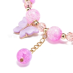 Блестящий эластичный браслет из акрила и стеклянных бусин&nbsp;BJEW-JB08540