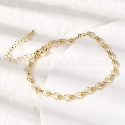 Armbänder aus Messing mit tropfenförmigen Gliedern für Damen&nbsp;BJEW-F531-04G