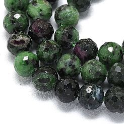 Натуральный рубин в цоизита бусин пряди&nbsp;G-B165-A04-10mm