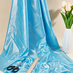 1mのレーザーポリエステル生地  舞台衣装アクセサリー  ディープスカイブルー  1500x0.2mm&nbsp;DIY-CY0003-71C