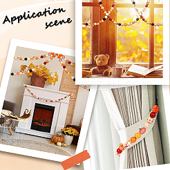 Расписные бусы из натурального дерева WOOD-SP0001-12