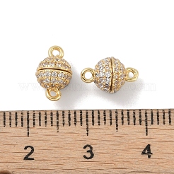 Rack-plattierte Messing-Mikropavé-Zirkonia-Magnetverschlüsse mit Schlaufen&nbsp;X-KK-A224-11G