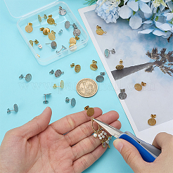 32 шт. 16 стиля ионного покрытия (IP) 304/201 фурнитура для сережек-гвоздиков из нержавеющей стали STAS-ME0001-38