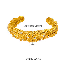 Armreifen aus Edelstahl 304 und klaren Zirkonia&nbsp;WGF2B1B-01