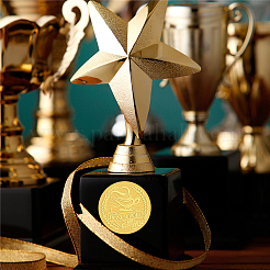 Самоклеящиеся наклейки с тиснением золотой фольгой DIY-WH0211-268