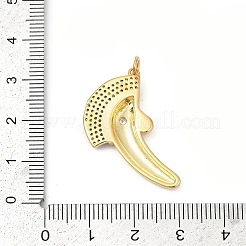 Латунные подвески с микропаве из прозрачных кубических цирконий в виде птиц&nbsp;KK-U058-36G