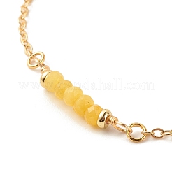 Ножные браслеты из натурального окрашенного малайзийского нефрита для женщин AJEW-AN00474-02