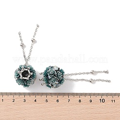 Perline pendenti con nappe di strass in argilla polimerica fatte a mano&nbsp;CLAY-H003-02P-01
