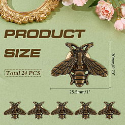 24шт брошь из сплава пчел&nbsp;JEWB-ME0001-21AB