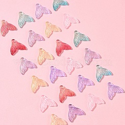 24 шт. 6 цвета прозрачные стеклянные подвески с распылительной росписью GLAA-FS0001-90