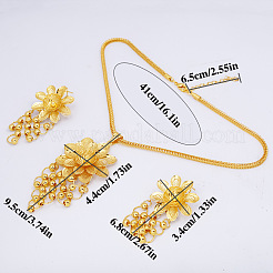 Комплект из ожерелья с подвеской из цветочного сплава и сережек-гвоздиков&nbsp;FS-WG70EA9-01