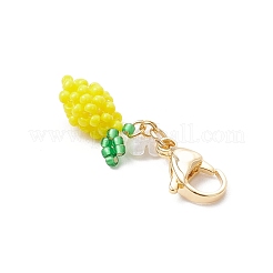 Decorazioni pendenti con perline di semi di vetro al limone&nbsp;HJEW-MZ00333-01