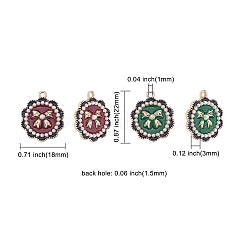 20шт 2 цвета легкие золотые подвески с эмалью&nbsp;ENAM-CJ0002-11