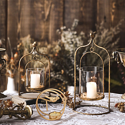 2 шт. 2 цвета железный подсвечник AJEW-GA0003-08