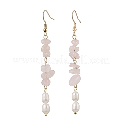 Серьги-подвески из нержавеющей стали 304 с натуральным культивированным пресноводным жемчугом и рисом EJEW-JE06536-03