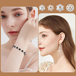 400個4スタイルの合金ビーズキャップ  花  銀  5.5~8x6~8.5x1.5~2.5mm  穴：1~1.6mm  100個/スタイル&nbsp;FIND-TA0009-94S