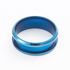 201 configuraciones de anillo de dedo ranurado de acero inoxidable&nbsp;MAK-WH0007-16L-B