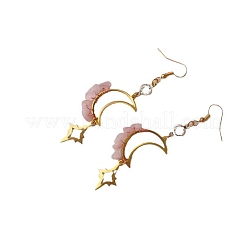 Orecchini pendenti da donna con quarzo rosa naturale&nbsp;PW-WG0B472-01