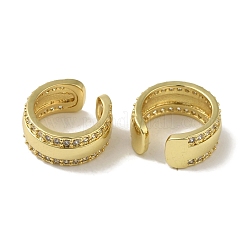 Orecchini ad anello da donna con micro pavè di ottone placcato a cremagliera con zirconi trasparenti&nbsp;EJEW-P280-06G